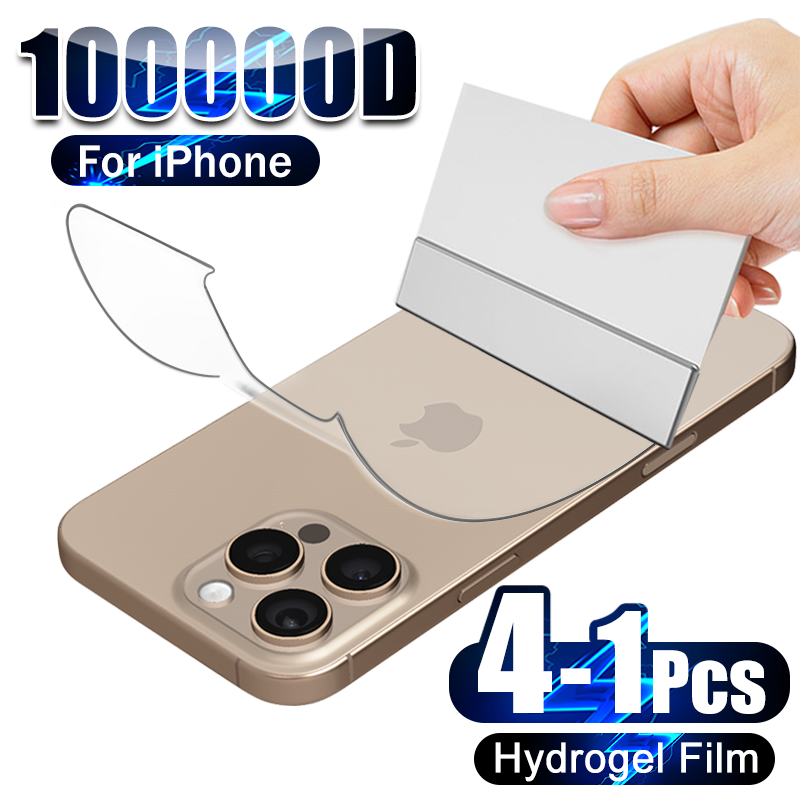 Phone Accessories Unique - 4-1Pcs Back Hydrogel Film For iPhone