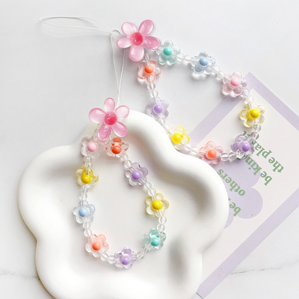 Phone Accessories Keychain - Colorful Sun Flower Beads Mobile Phone