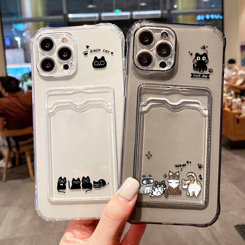Quirky Phone Accessories - Cute Black Cat Phone Case For