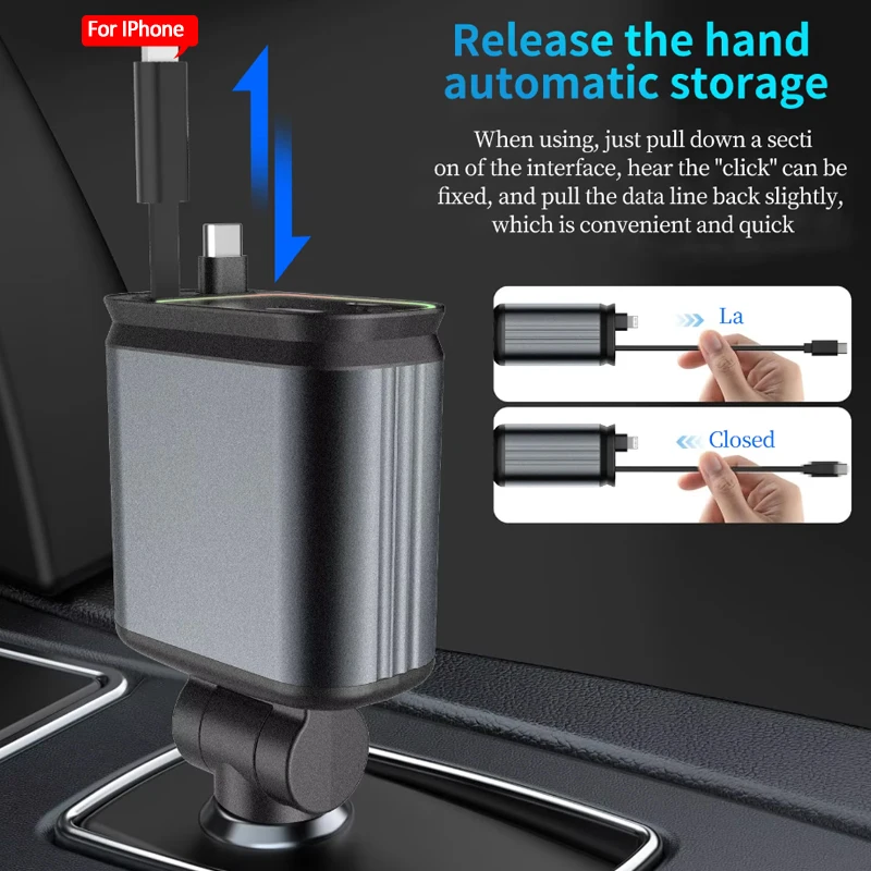 Car Charger Adaptor 120W Fast  - Fast Charging Cable ulasan dan harga