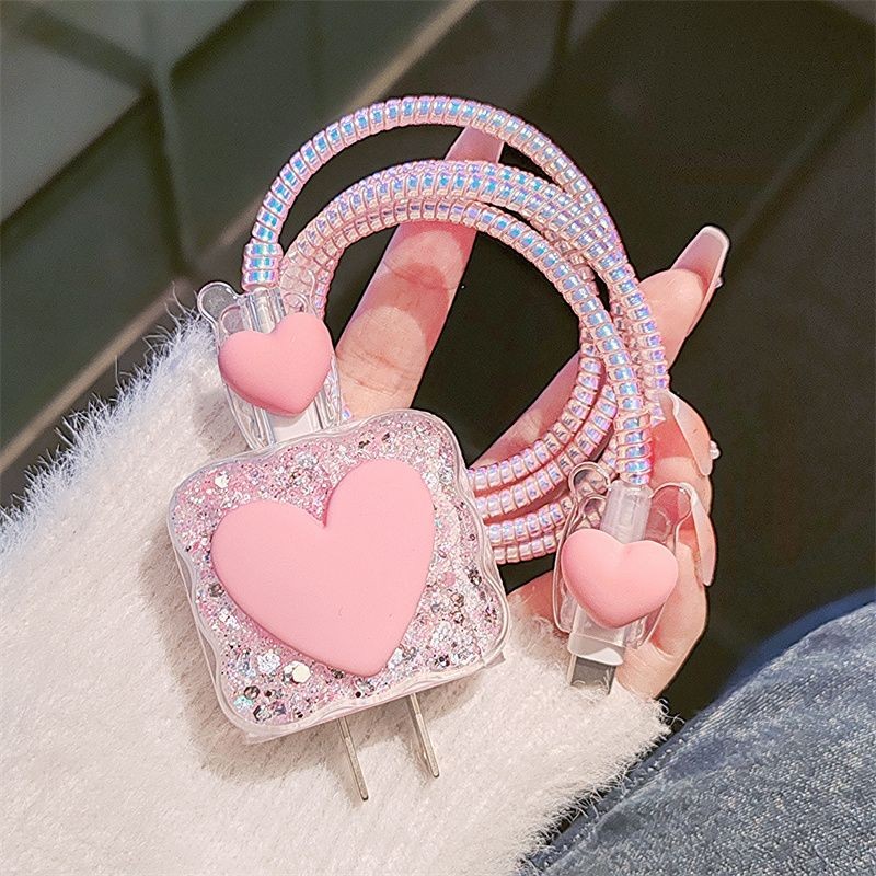 High Quality Pink Heart Charge - Phone Accessories Unique ulasan dan harga