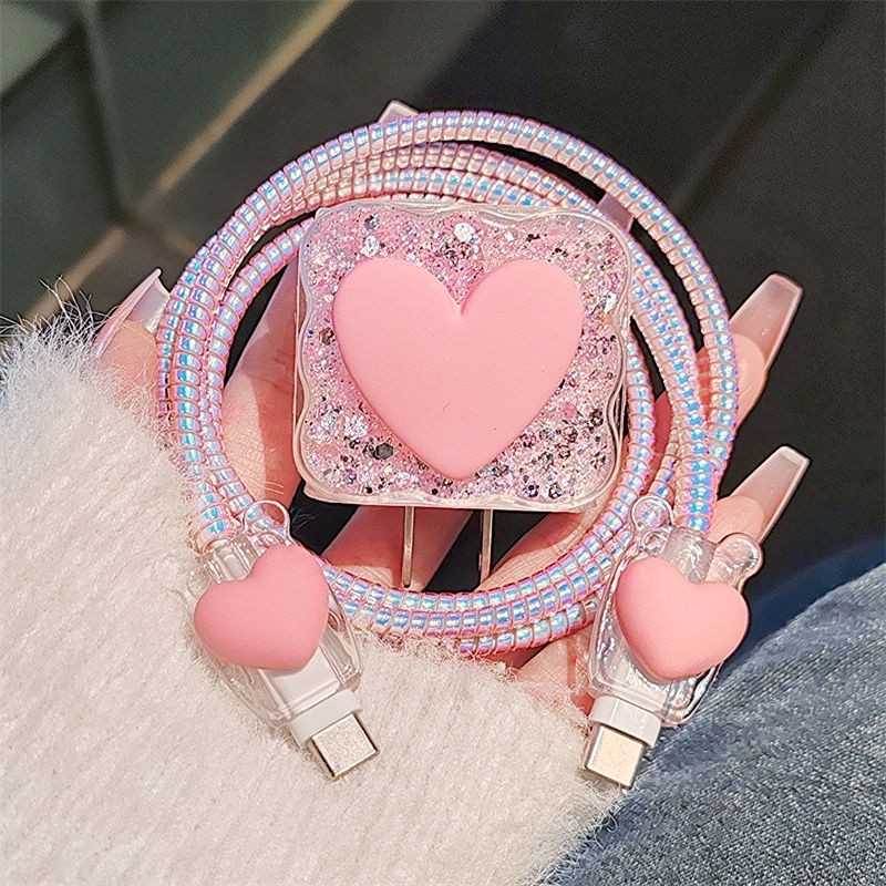 High Quality Pink Heart Charge - Phone Accessories Unique ulasan dan harga