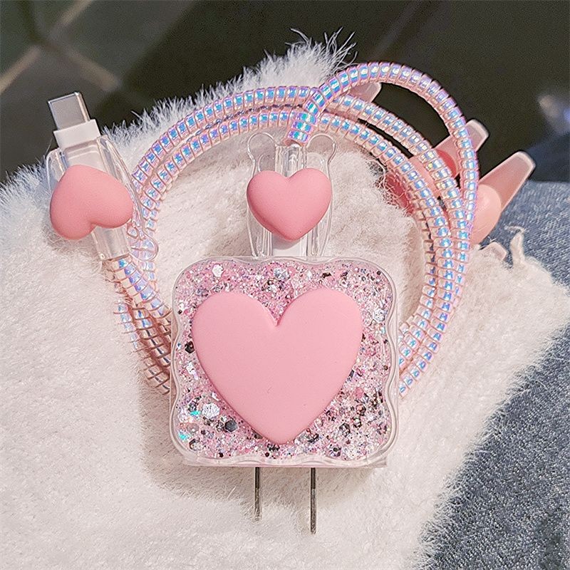 High Quality Pink Heart Charge - Phone Accessories Unique ulasan dan harga