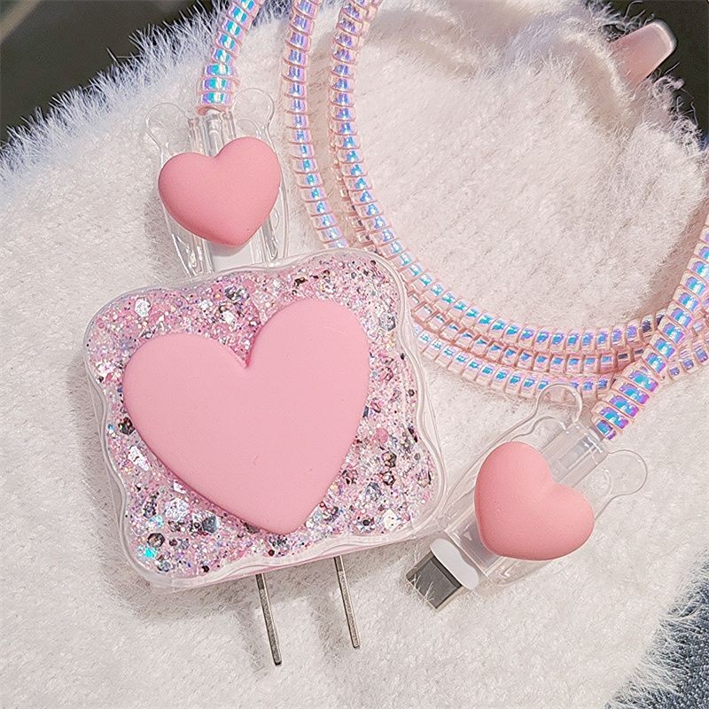 High Quality Pink Heart Charge - Phone Accessories Unique ulasan dan harga