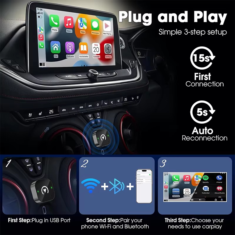 2-in-1 Wireless CarPlay Adapte - Phone Accessories Unique ulasan dan harga