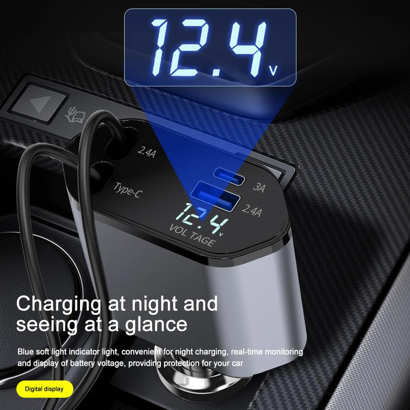 120W 4 in 1 retractable car ch - Fast Charging Cable ulasan dan harga