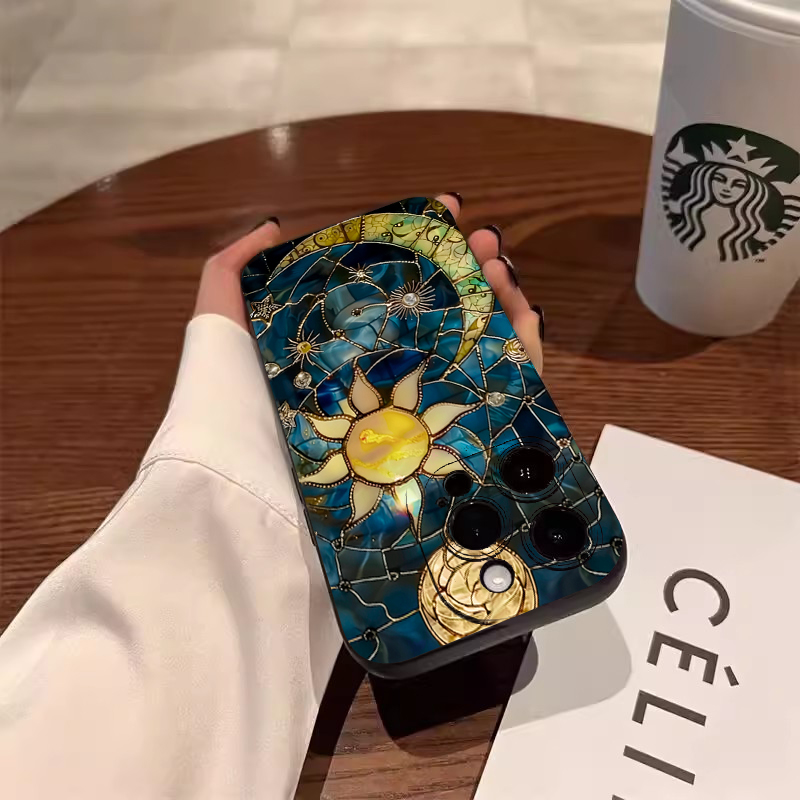 Aesthetic Sun Moon Print Phone - Phone Accessories Samsung ulasan dan harga