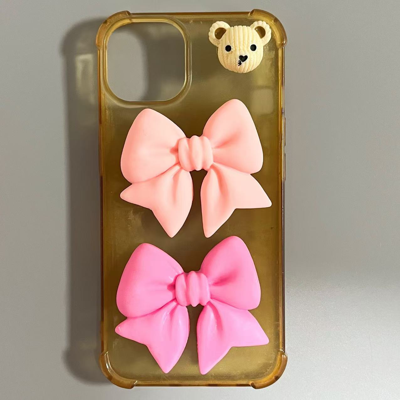 1Pcs Y2K Kawaii Bling Pink Bow - Phone Accessories Logo Design ulasan dan harga