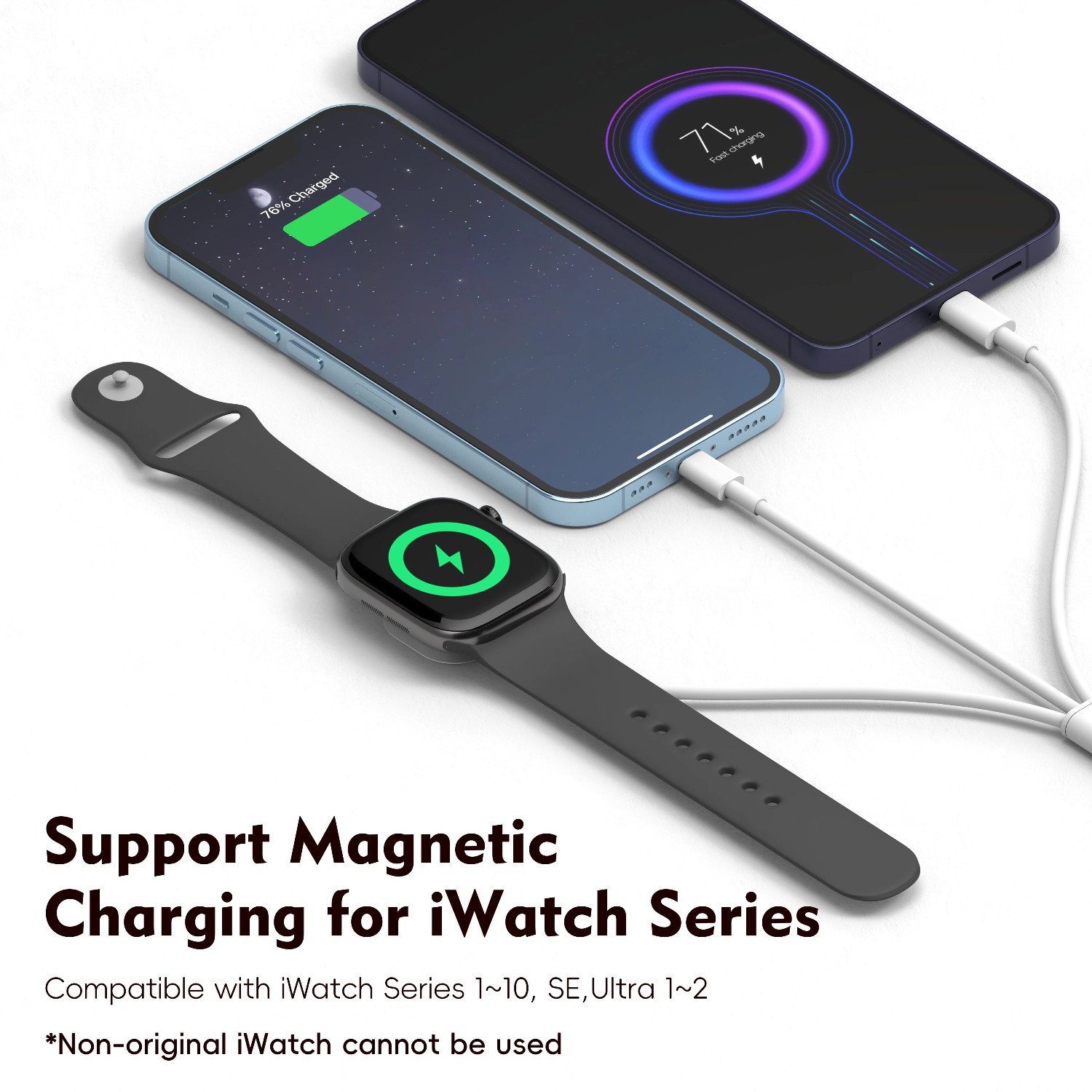 3 in 1  Magnetic Watch Charger - Fast Charging Cable ulasan dan harga