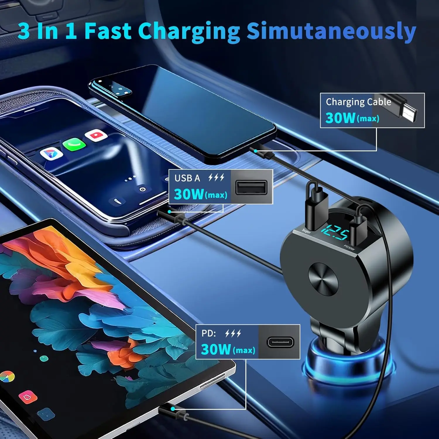 Upgraded Retractable Car Charg - Fast Charging Cable ulasan dan harga